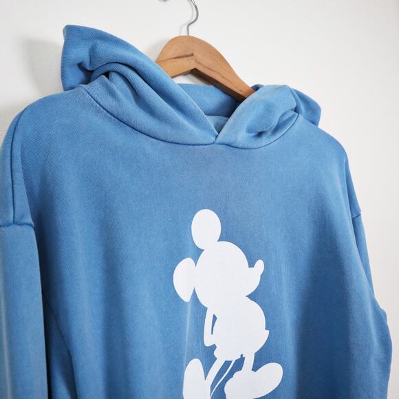 Disney X Love Your Melon Size XS Hoodie Oversize Mickey Blue White - Picture 4 of 12